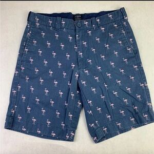 J. Crew Blue Flamingo Print Men's Shorts Size 29W